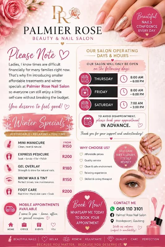 Palmier Rose Beauty Salon in Dobsonville