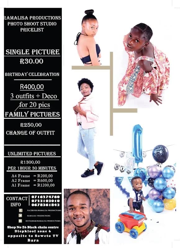 Ramalisa production photo shoot studio in Soweto