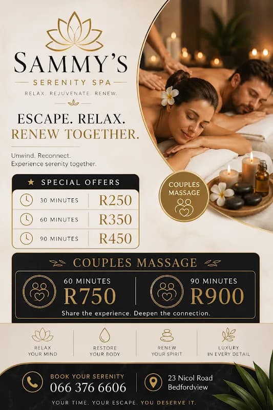 Sammy's serenity spa in Bedfordview