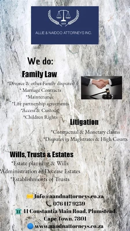 Allie and Naidoo Attorneys Inc in Constantia