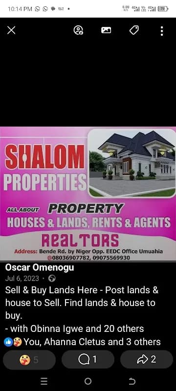 Shalom properties in Umuahia North