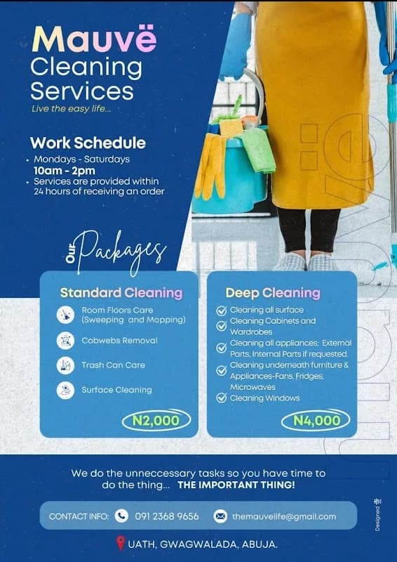 Mauvë Cleaning Service in Gwagwalada