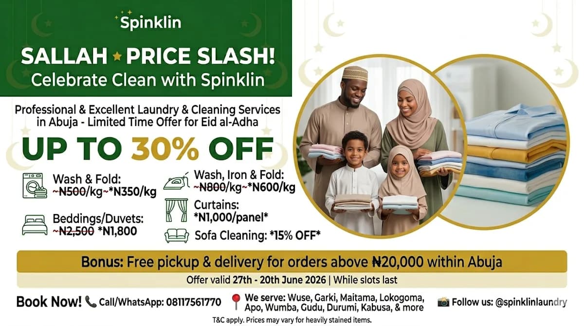 Spinklin laundry & cleaning services in Kabusa