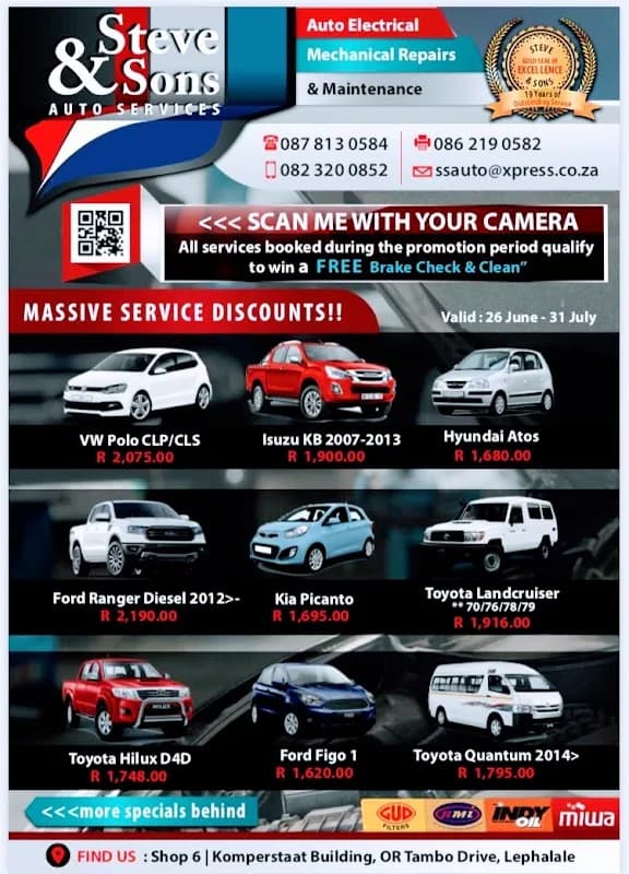 Steve & Sons Auto Services in Lephalale CBD