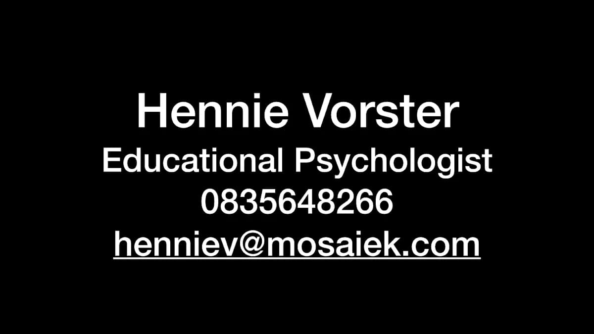Hennie Vorster in Weltevreden Park