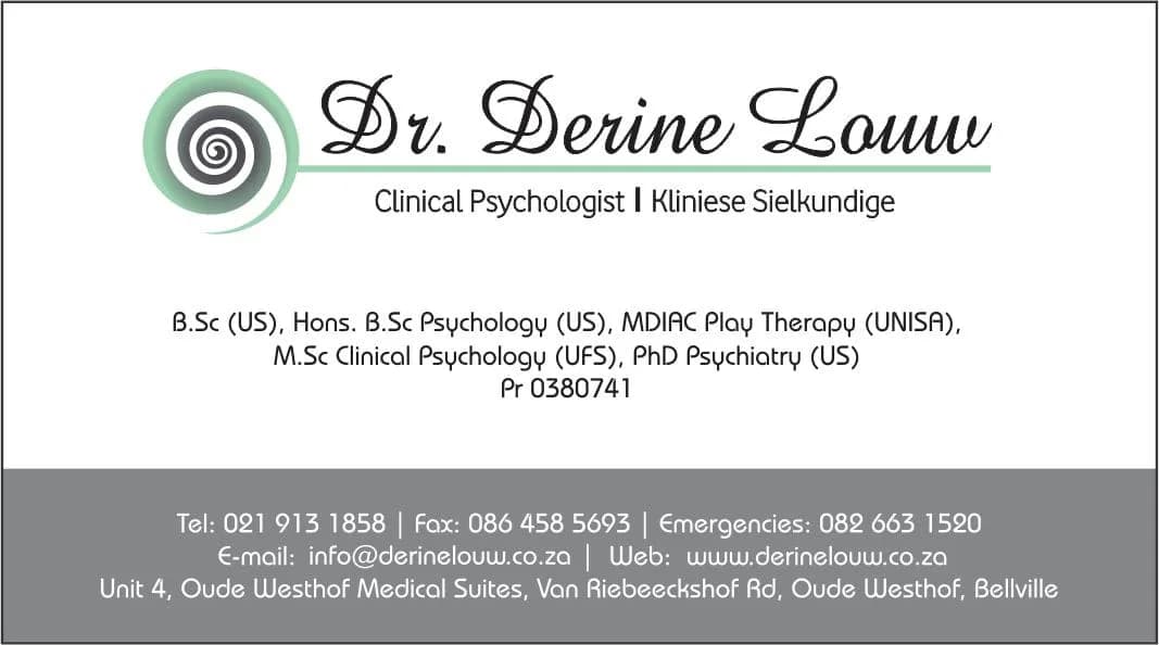Dr Derine Louw - Clinical Psychologist / Kliniese Sielkundige in Bellville