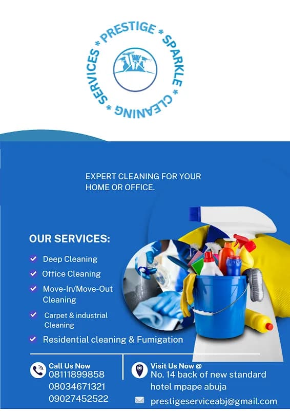 Prestige sparkle cleaning services in Maitama