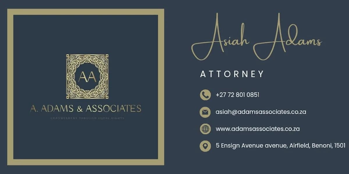 A. ADAMS AND ASSOCIATES INC. in Benoni CBD