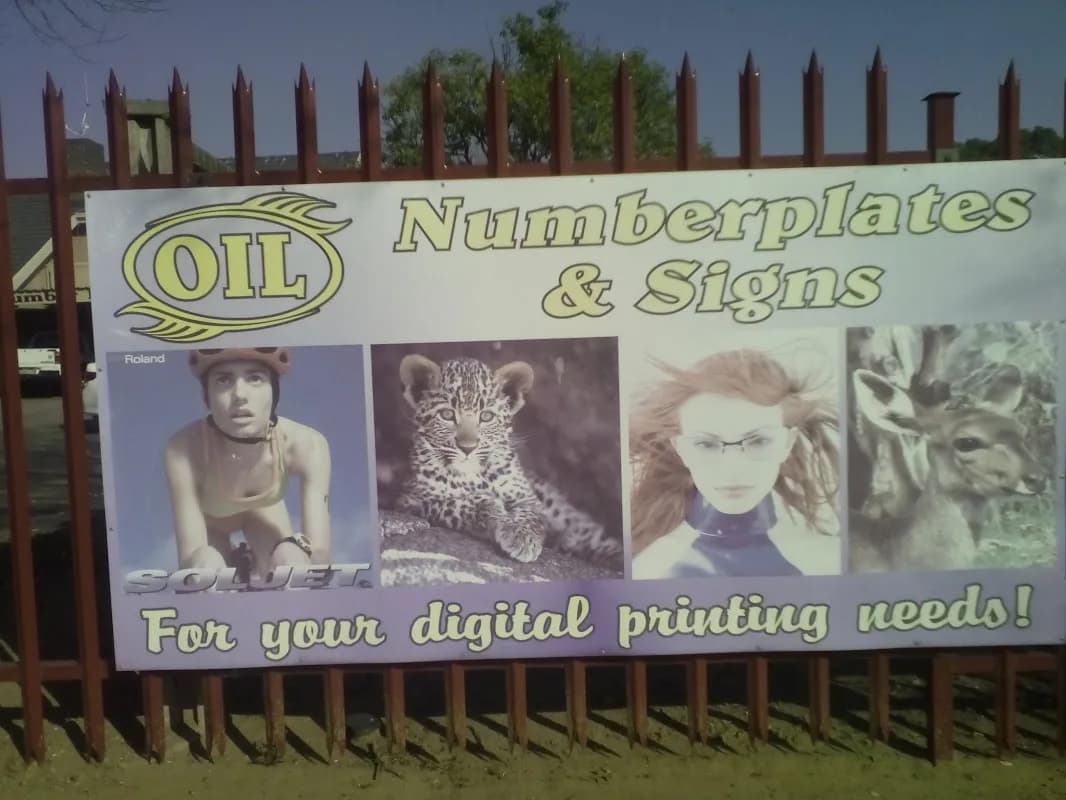 Oil Numberplates & Signs in Sasolburg CBD