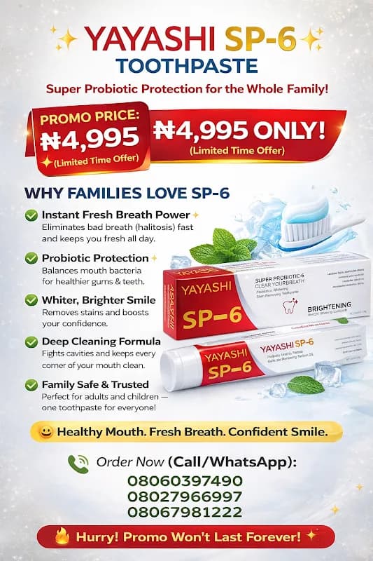 Yayashi SP -6 Toothpaste in Badagry