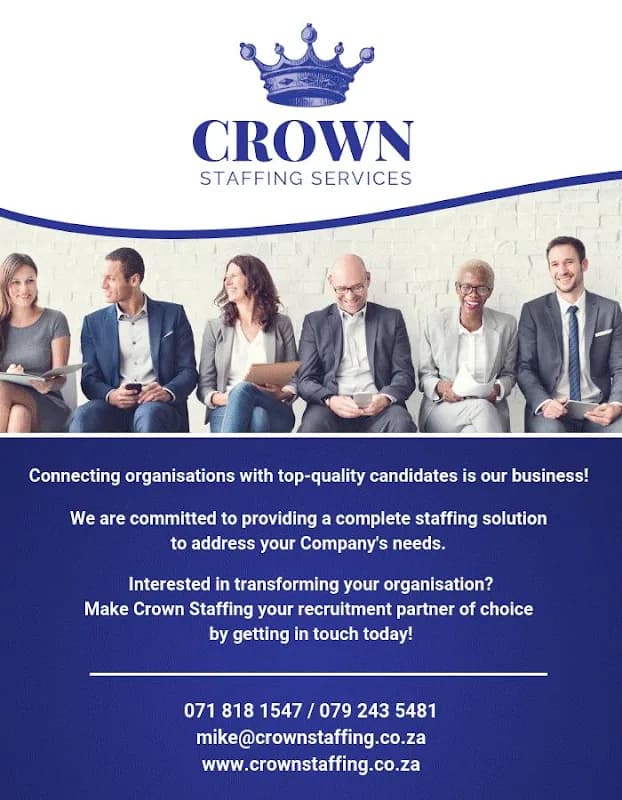 CROWN STAFFING Pty Ltd in Pinetown
