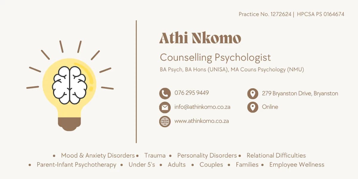 Athi Nkomo Counselling Psychologist in Bryanston