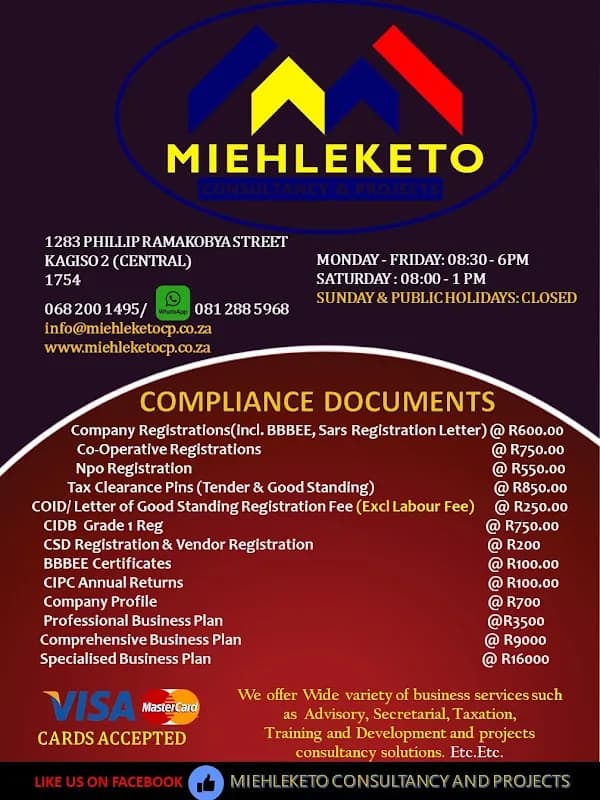 TSHOLOFELO CONSULTANCY AND PROJECTS in West Rand