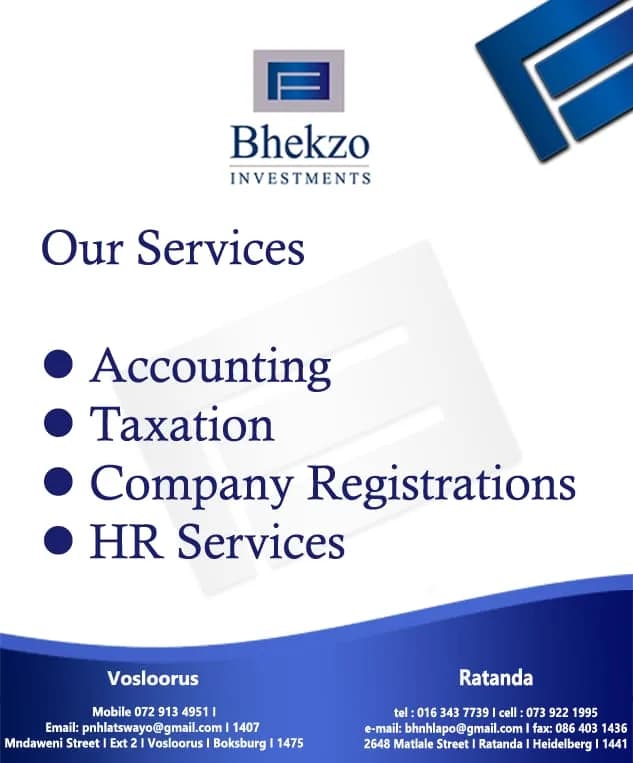 Bhekzo Investments cc. in Boksburg CBD
