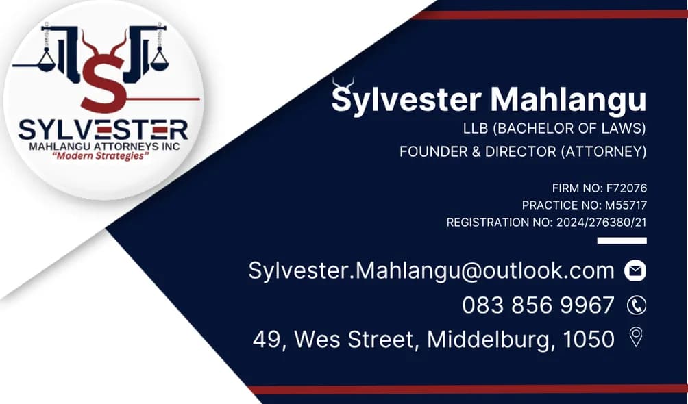 SYLVESTER MAHLANGU ATTORNEYS INC in Aerorand