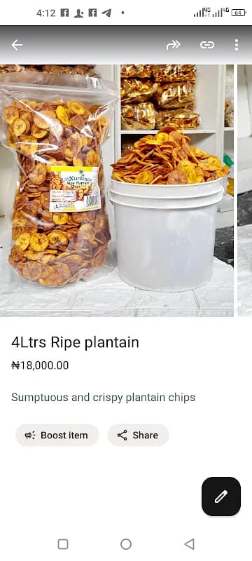 Debrianc Plantain Chips in Abuja in Dei-Dei