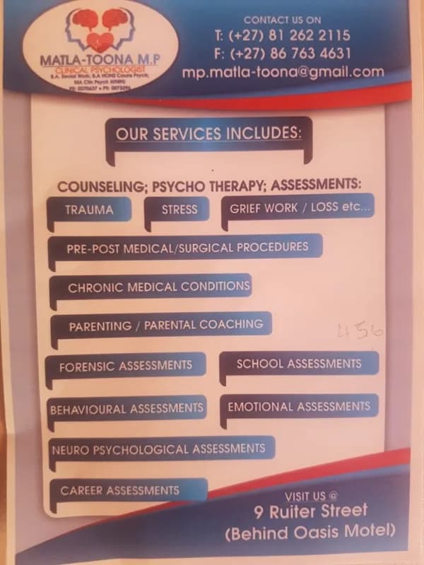 Matla-Toona Clinical Psychologist in Mokopane CBD