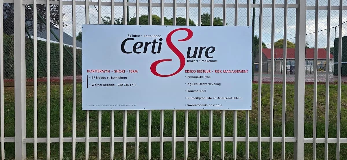 Certisure: Bethlehem in Generaal De Wet