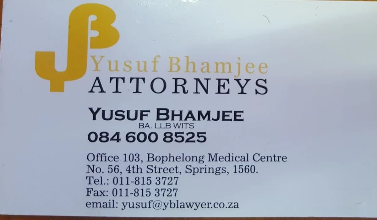 Yusuf Bhamjee Attorneys in Springs
