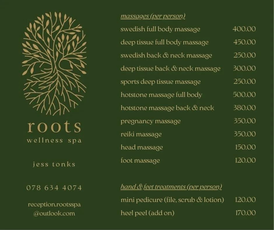 Roots wellness Spa in Willows