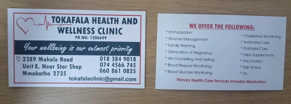 Tokafala Health and wellness Clinic in Mmabatho