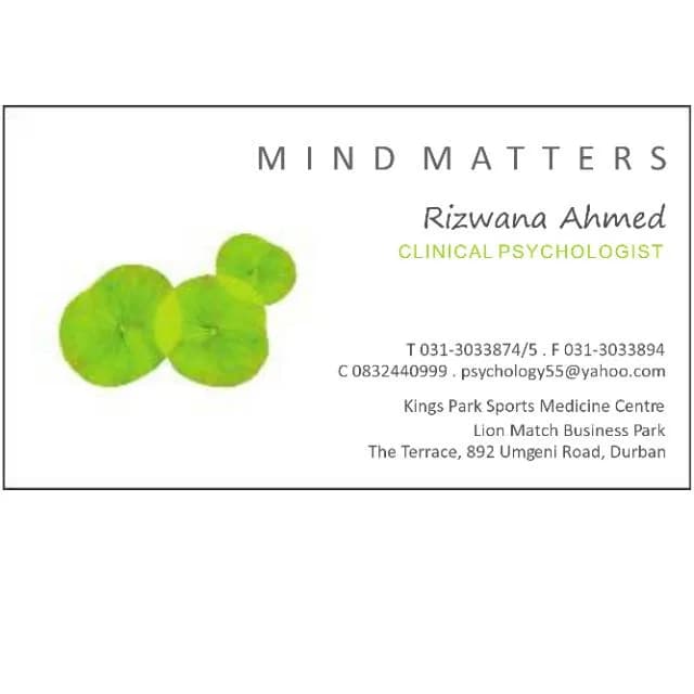 Clinical Psychologist - Rizwana Ahmed in Morningside