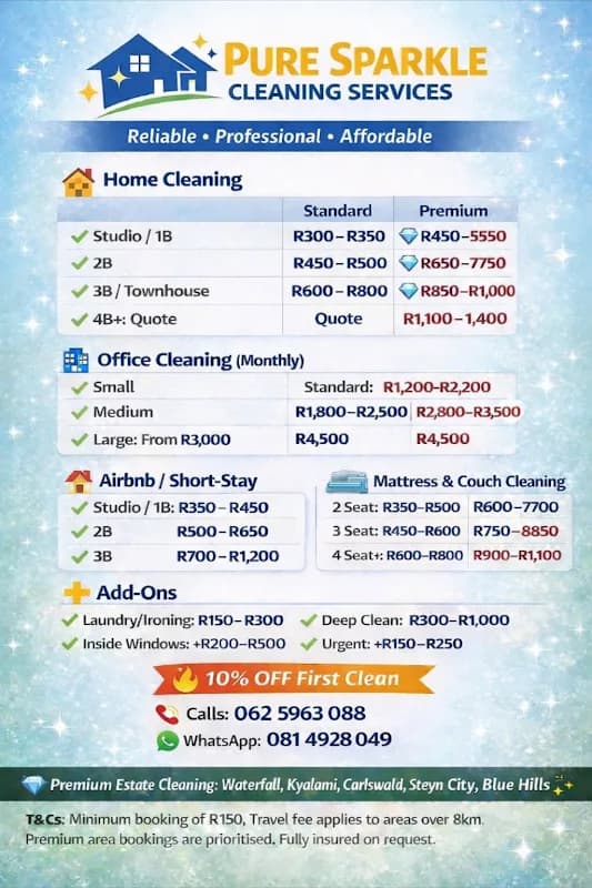 Pure Sparkle Cleaning Services in Midrand