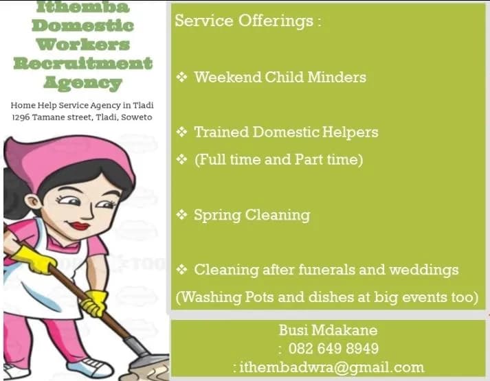 Ithemba Domestic Workers Recruitment Agency and catering services in Soweto