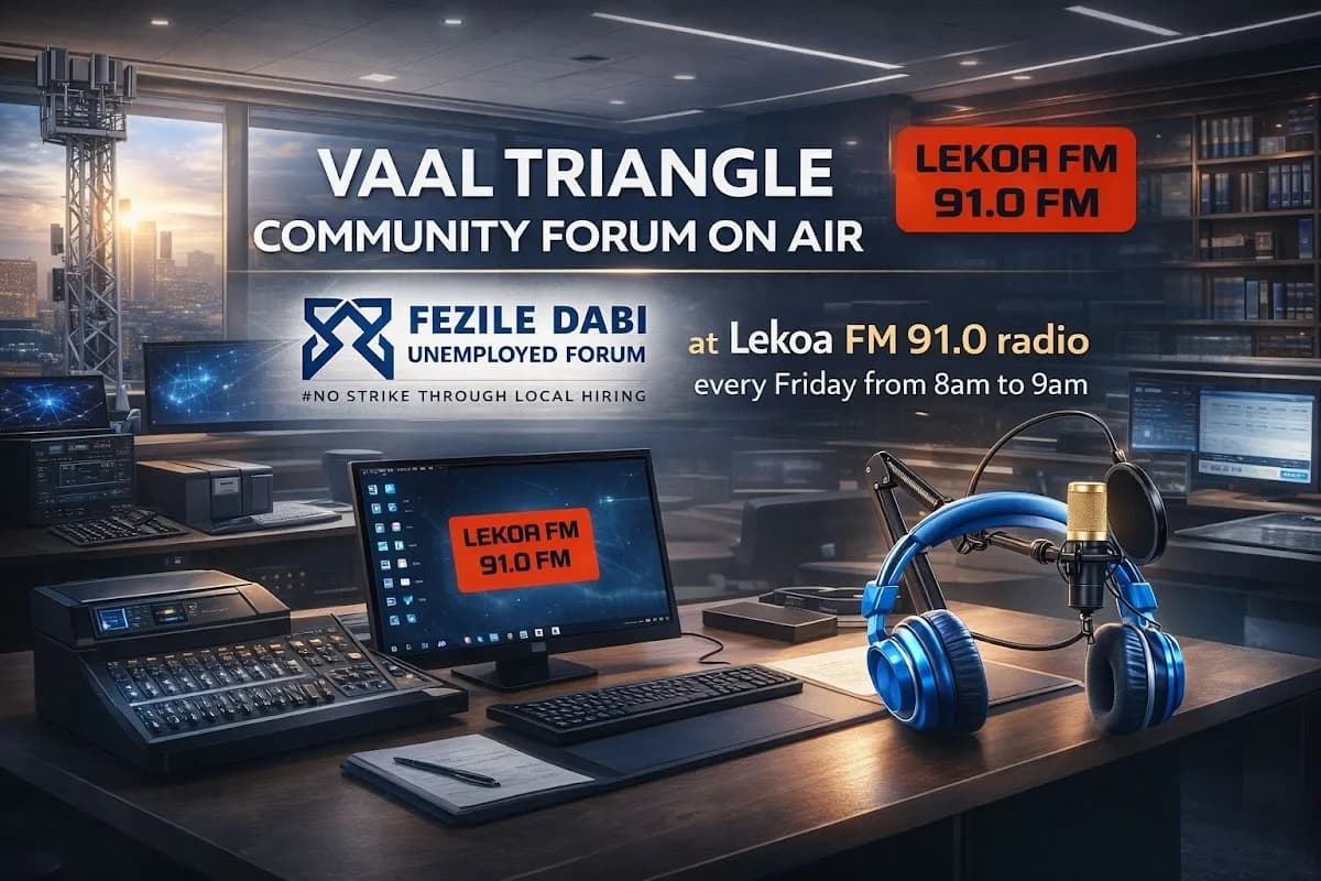 Fezile Dabi Unemployed Forum in Sasolburg CBD