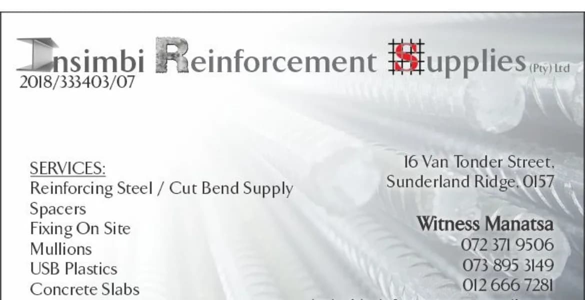 Insimbi reinforcement supplies in Highveld
