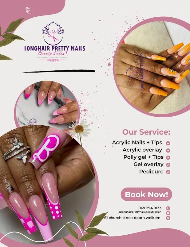 Longhair pretty nails beauty salon in Thabong
