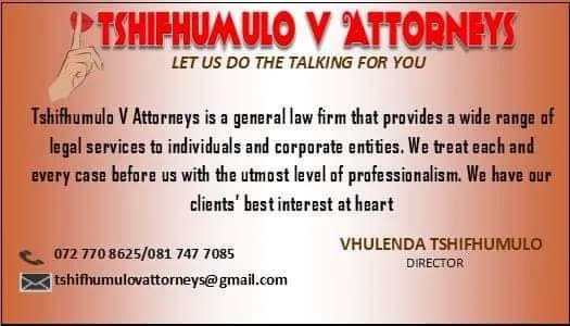 Tshifhumulo V Attorneys in Esther Park