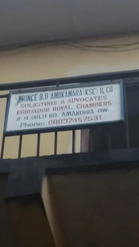 Prince B.O Amukamara (Ksc) & Co. in Amakohia