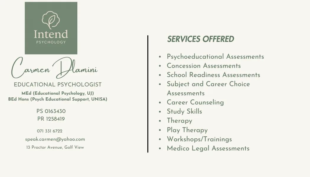 Intend Psychology in Mahikeng CBD