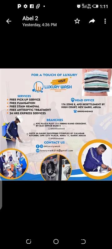 LUXURY wash and cleaning in Wuse Zone 1