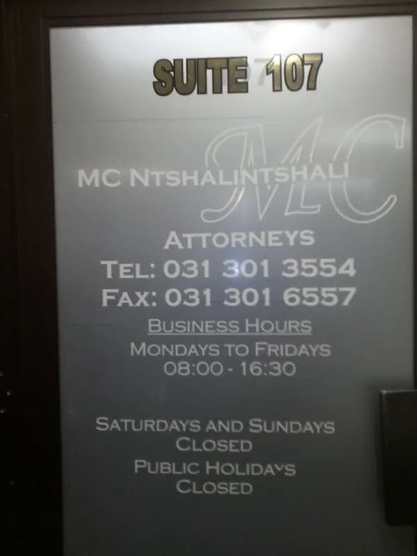 MC NTSHALINTSHALI ATTORNEYS in Glenwood