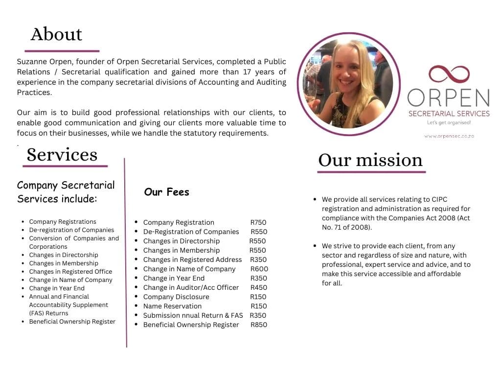 Orpen Secretarial Services in Knysna CBD