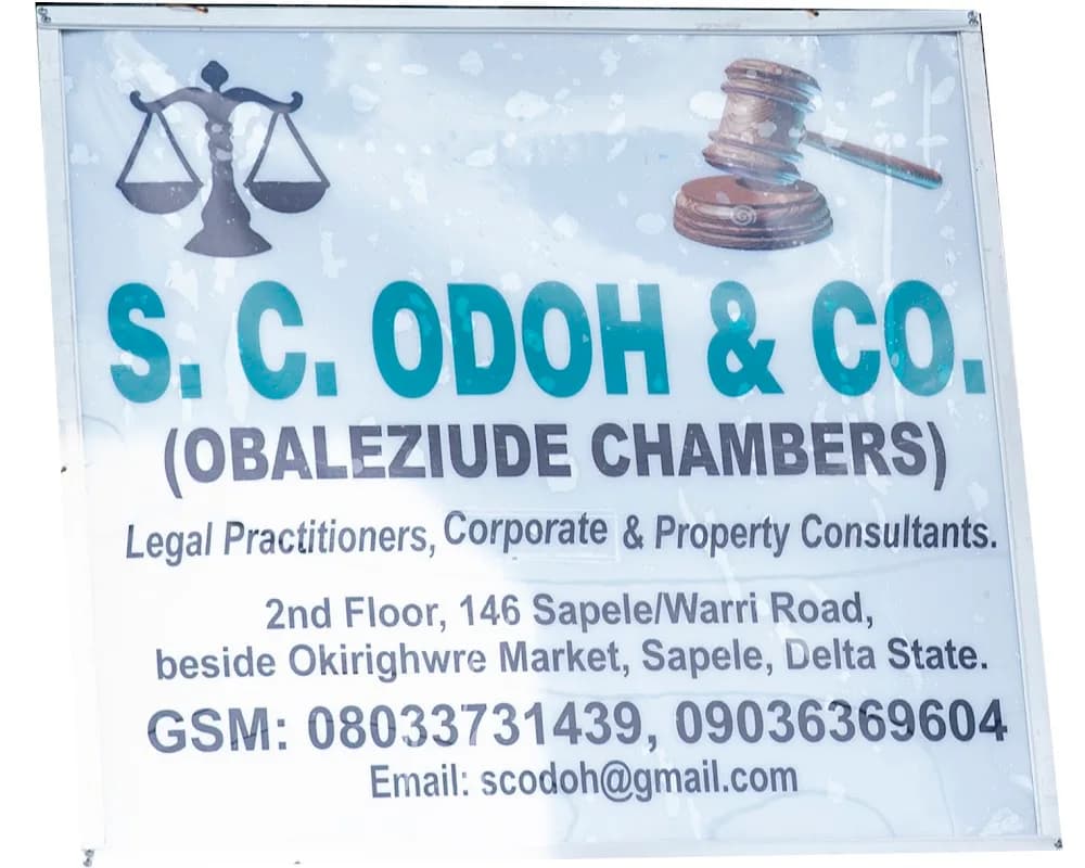 S. C. ODOH & CO; OBALEZIUDE CHAMBERS in Central