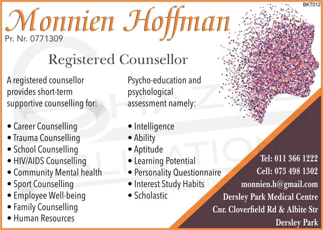 Monnien Hoffman Registered Counsellor in Springs