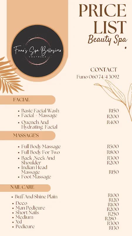 Funo's Spa Bellasimo in Diepkloof