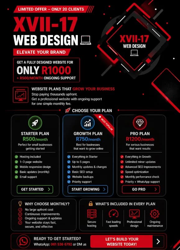 XVII Web Design in Alberton