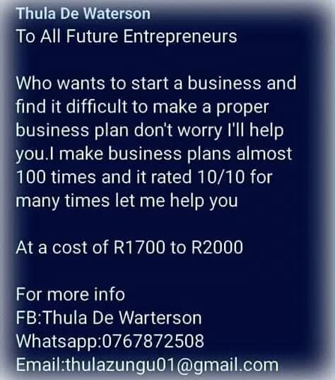Business plan maker in White River CBD