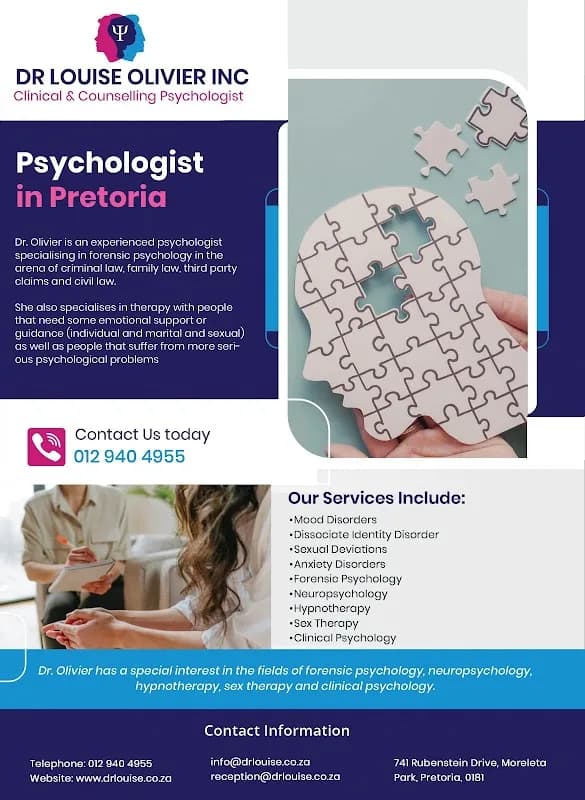 Dr Louise Olivier Practice - Clinical and Counselling Psychologist in Moreleta Park