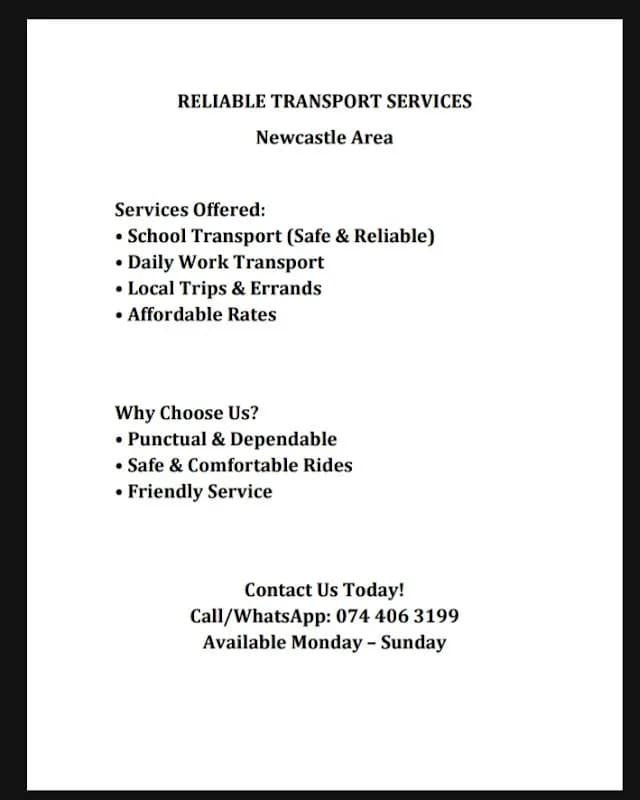 TRANSPORT NEWCASTLE KZN in Madadeni