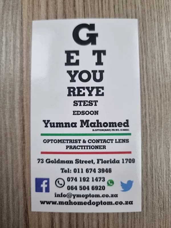 Yumna Mahomed Optometrist in Roodepoort