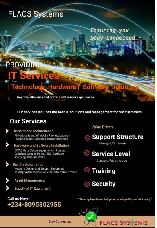 FLACS Systems IT Services and Tech Repair Center in Ikoyi