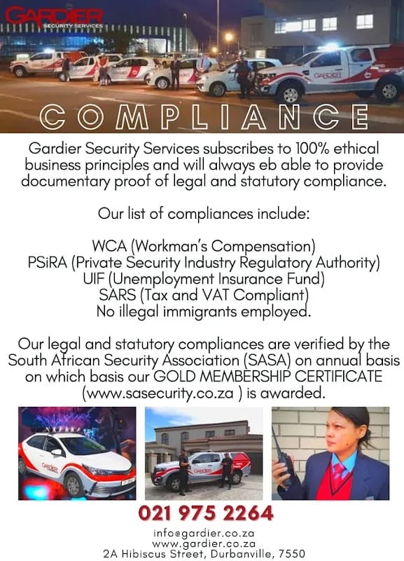 Gardier Security Services in Durbanville