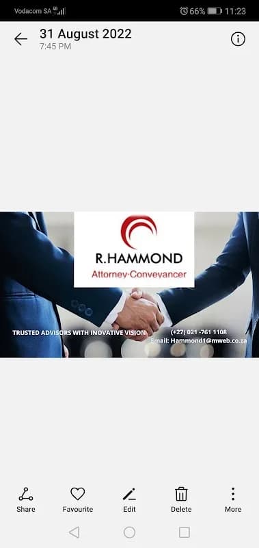 R.Hammond Attorney & Conveyancer in Constantia