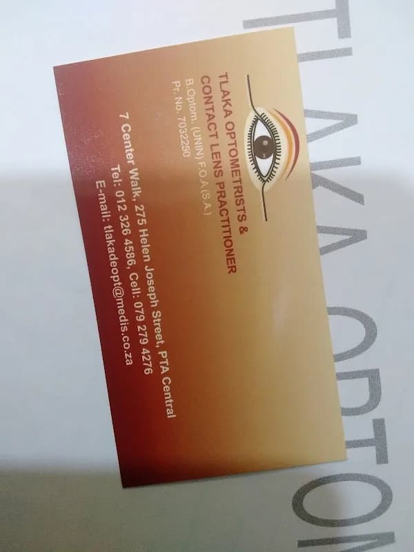 Tlaka D E Optometrist in Pretoria CBD