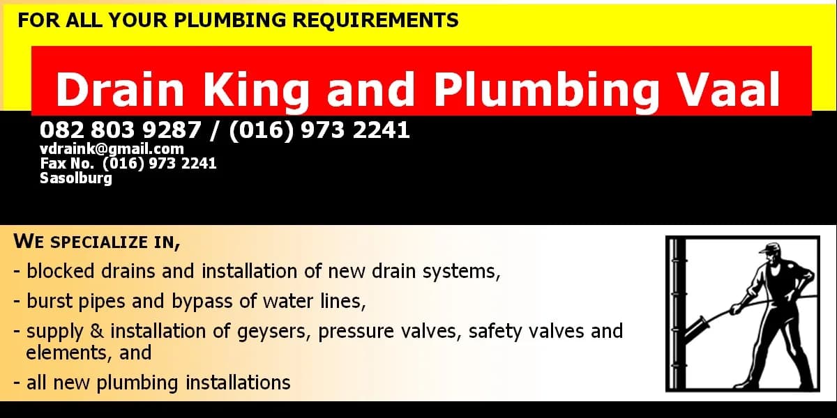 Drain King & Plumbing Vaal in Sasolburg CBD